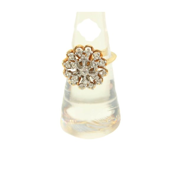 Ana Bekoach Jewelry - ANA BEKOACH Size 6.5 18k Heavy Gold Electroplate Rhinestone Flower Cocktail Ring